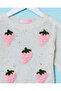 Infant Girls Grey 3D Strawberry Sweatshirt - 2