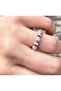 Steel Zircon Stone Ring Does Not Tarnish. Adjustable to the Finger. - 4