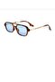 Retro Square Sunglasses Set of 2 Leopard Blue Glass and Clear Beige Glass Uv400 Protected - 2