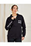 Women Black Hooded Active Sweatshirt