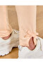 Girls Beige Placement Leggings - 5