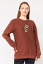 Women Sportswear Fit Long Sleeve Outdoor Sweatshirt, Brown