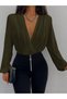 New Season Women's Double-Breasted Collar Long Sleeve Sandy Blouse |   Stylish and Comfortable