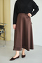 Women's Ribbon Detailed Maxi Skirt Brown - 5