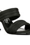 Women Black Quilted Straps Spool Heeled Sandals - 4