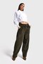 Women's Khaki Juniper 26W5-15 Skater Fit Corded Fabric Velvet Velvet Fabric Trousers - 5