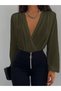 New Season Women's Double-Breasted Collar Long Sleeve Sandy Blouse |   Stylish and Comfortable - 4