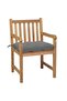 Garden Chairs 6 pcs with Grey Cushions Solid Teak Wood - 2