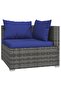 6 Piece Garden Lounge Set with Cushions Poly Rattan Grey - 2