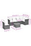 7 Piece Garden Sofa Set with Cushions Black Poly Rattan - 3