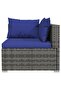 7 Piece Garden Lounge Set with Cushions Poly Rattan Grey - 5
