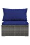 3-Seater Sofa with Cushions Grey Poly Rattan - 4