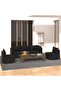 5 Piece Garden Lounge Set with Cushions Poly Rattan Black
