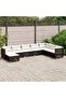 8 Piece Garden Sofa Set with Cushions Black Poly Rattan