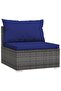 4 Piece Garden Lounge Set with Cushions Poly Rattan Grey - 4