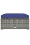 7 Piece Garden Lounge Set with Cushions Poly Rattan Grey - 7