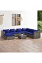 8 Piece Garden Lounge Set with Cushions Poly Rattan Grey
