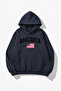 Unisex Soft Textured America Printed Design Oversized 3 Thread Hoodie Sweatshirt