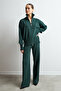 Women's Emerald Green Double Zipper Detailed Knitwear Set - 2