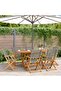 Folding Garden Chairs 6 pcs Grey Poly Rattan and Solid Wood