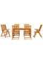 Garden Dining Set Folding 7 pcs Brown Solid Acacia Wood - 6