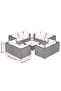 9 Piece Garden Lounge Set with Cushions Poly Rattan Grey - 6