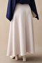 Flared Elastic Waist Scuba Stone Skirt - 3