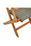 Folding Garden Chairs 6 pcs Grey Poly Rattan and Solid Wood - 7