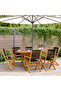 Folding Garden Chairs 6 pcs Black Solid Wood Acacia