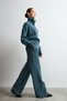 Women's Petrol Green Double Zipper Detailed Knitwear Set - 2