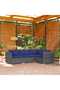 4 Piece Garden Lounge Set with Cushions Poly Rattan Grey