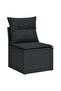 11 Piece Garden Sofa Set with Cushions Black Poly Rattan - 2