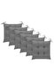 Garden Chairs 6 pcs with Grey Cushions Solid Teak Wood - 7