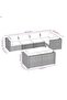 7 Piece Garden Lounge Set with Cushions Grey Poly Rattan - 3