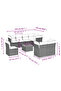 9 Piece Garden Sofa Set with Cushions Black Poly Rattan - 3