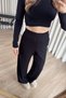 Black Wide Leg High Waist Elastic Waistband Trousers - 2
