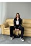 Modal Fabric Stripe Inter Piped Zippered Sweatshirt & Trousers Two-Piece Set - 5