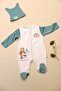 Happy Penguin Appliqued Hat and Jumpsuit Set 100% Cotton - 2