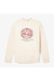 Front Seasonal Tree Logo Graphic Crewneck Men's Beige Sweatshirt - 4