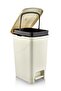 15 Liter Pedal Beige Bathroom Kitchen Trash Can with Beige Lid Slim Pedal Trash Can Beige