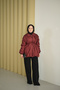 Women's Drawstring Detail Parachute Jacket Burgundy - 2