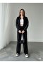 Modal Fabric Stripe Inter Piped Zippered Sweatshirt & Trousers Two-Piece Set - 3