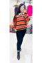 Women's Striped Polo Neck Sweater - 4
