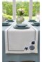 Marine Patterned White Background Embroidered Runner 45X145 cm
