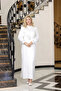 Satin Evening Dress with Buckle Detail - 4