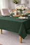 Checked Saten Tablecloth Green 100% Cotton Without Napkin - 2