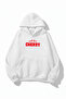 Unisex Soft Textured with Love Cherry Printed Design Oversized 3 Thread Hoodie Sweatshirt