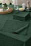 Checked Saten Tablecloth Green 100% Cotton Without Napkin - 4