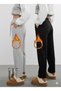 Winter Fleece-Lined Women's 2-Piece (Black + Grey) Sweatpants with Cotton Inside, Loose Fit, Baggy, Plus Size, with Pockets - 2