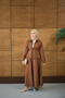Women's Blouse Hooked Nubuck Set Brown